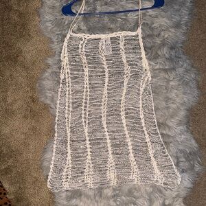 Fashion Nova Cream Knit Swim Coverup